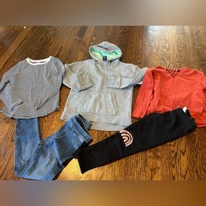 Girls mix and match size 6 fall clothes three top two bottoms